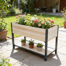 Solid Wood & Iron Frame Raised Garden Bed