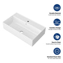 Wall Mounted Rectangular Bathroom Sink With Towel Bar by HouseOfZazla
