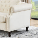 2 Seater Chesterfield Sofa With Rolled Arms And Nailhead Trim For Living Room by HouseOfZazla