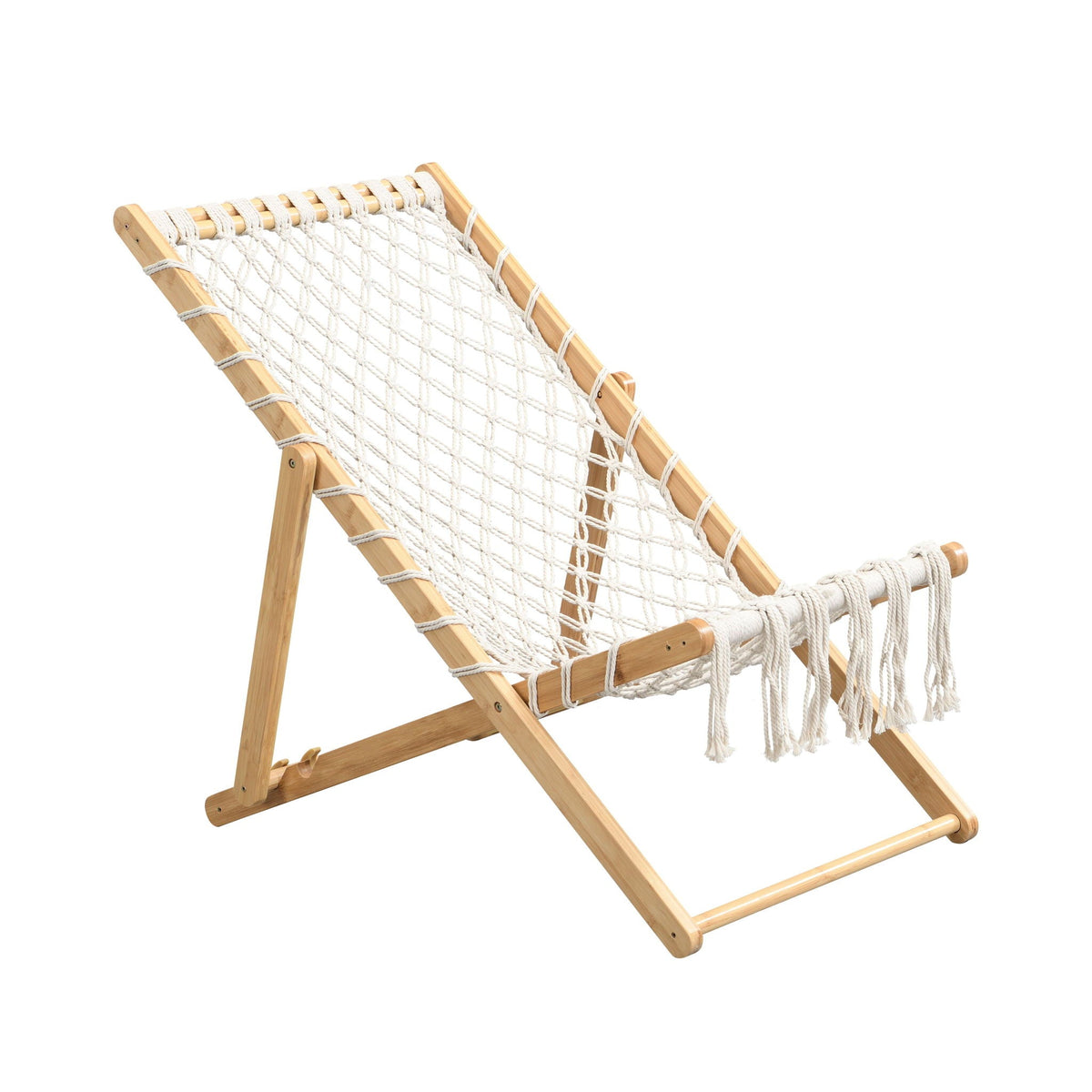 Bamboo Weaving Chair Set With Handwoven Rope For Patio And Living Spaces - Natural, photo 3 of 13