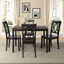 5-Piece Dining Table Set Home Kitchen Table and Chairs Wood Dining Set, Black+Cherry