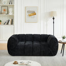 Quilted Cloud Sofa With Rounded Armrests And Piano Key Backrest Design by HouseOfZazla