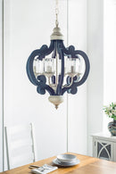 Wood Chandelier 6 Light Farmhouse Pendant Lighting Wood Hanging Light Fixture For Kitchen Living Dining Room, Bulb Not Included - Cream by HouseOfZazla