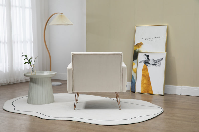 Accent Chair, leisure single sofa with Rose Golden feet