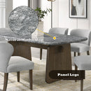 Dillon - Dining Table With Marble Top - Natural / Walnut by Unique Piece Furniture