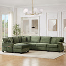 Upholstered U-Shaped Sectional Sofa With Movable Ottoman And Side Storage Pockets by Unique Piece Furniture