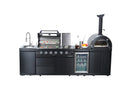 Black 112-Inch Double Stainless Steel Gas Outdoor Kitchen Grill