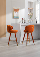 Counter Height Bar Stools Set of 2 for Kitchen Counter Solid Wood Legs with a fixed height of 360 degrees