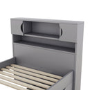Captain Platform Bed Frame With Storage Bookcases, Shelves, And 4 Drawers by HouseOfZazla