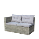 4 Piece Patio Sectional Wicker Rattan Outdoor Furniture Sofa Set with Storage Box Grey by HouseOfZazla