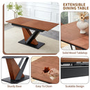 Dining Table, Scratch Resistant, Cross Geometric Legs For Kitchen & Dining Room - Dark Walnut by Unique Piece Furniture