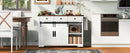 K&K 53.7" Farmhouse Kitchen Island with Power Outlet