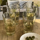 Palm Tree Design Acrylic Hi Ball Glasses Plastic, Bpa Free (Set of 4), 20Oz - Clear by HouseOfZazla