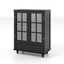 Minimalist Buffet Cabinet With Double Glass Doors And Drawer by HouseOfZazla
