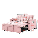 Modern Convertible Loveseat Futon Sofa With Pullout Bed, Reclining Backrest by HouseOfZazla