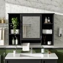 3 In 1 Modern Bathroom Mirror Cabinet With Adjustable Shelf, Soft Close Door, High Definition Mirror & Towel Bar