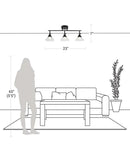 Catalina 23"W 3-Light LED Track Bar Light Fixture, Matte Black with Clear Glass Shades by LampsUSA