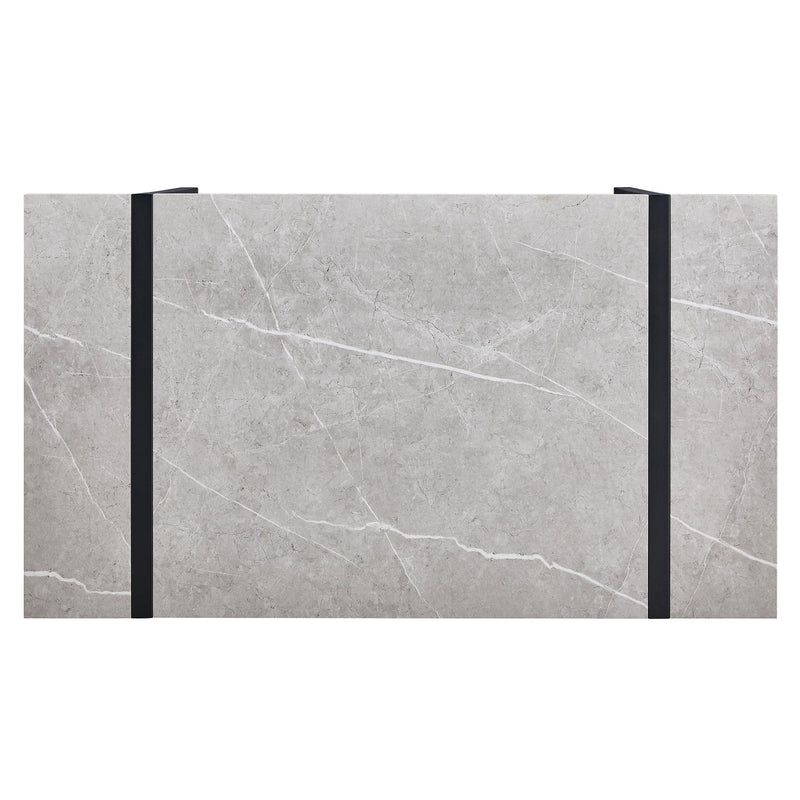 5-piece Dining Table Chairs Set, Rectangular Dining Room Table Set for 4, Modern Dining Table and faux leather Chairs for Kitchen Dining Room, Small Space, GRAY