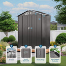 5 X 3 Ft Compact Metal Outdoor Storage Shed With Pitched Roof, Lockable Door - Gray by HouseOfZazla