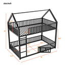 Metal House Bunk Bed With Fence And Door by HouseOfZazla