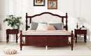 Pine Wooden Bed With Upholstered Headboard And Panel Footboard, With Two Bed Rail Support Feet And Central Platform Support Feet by HouseOfZazla