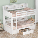 Twin Size Bunk Bed With Built-In Shelves Beside Both Upper And Down Bed And Storage Drawer by HouseOfZazla