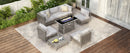 K&K Patio 8-Piece Patio Furniture Set with 43" Fire Pit Table by HouseOfZazla