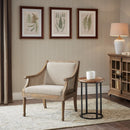 Transitional Cane Accent Armchair And Back Cushion - Natural by Unique Piece Furniture