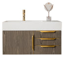 James Martin Columbia 36" Floating Single Bathroom Vanity, Ash Gray