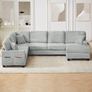 Upholstered U-Shaped Sectional Sofa With Movable Ottoman And Side Storage Pockets by Unique Piece Furniture