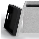 Rockwood - Upholstered Cube Storage Ottoman With Tray by Unique Piece Furniture
