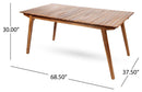 69" Outdoor Solid Wood Dining Set for 6