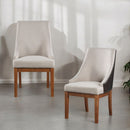 Gilsea - Fabric & Synthetic Leather Side Chair (Set of 2) - Beige & Brown Finish by Unique Piece Furniture