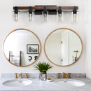 35" Rustic 5-Light Vanity Light, Industrial Bathroom Lighting Fixture