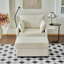 Comfy Oversized Chaise Lounge Chair With Ottoman And Storage by Unique Piece Furniture