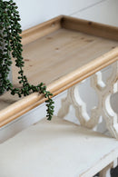Distressed Wood Shelf Tray, French Country Console Table - Brown / Antique White by HouseOfZazla