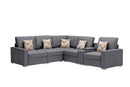 Nolan - Fabric 6 Piece Sectional Sofa With Pillows And Interchangeable Legs by HouseOfZazla
