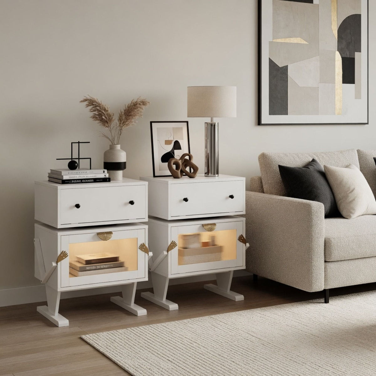 Robot LED Nightstand With 360° Rotating Drawer, photo 10 of 40