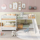 L-Shaped Bunk Bed With Slide And Short Ladder by HouseOfZazla