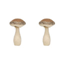Mushroom Holiday Ornament, For Harvest Festival Fall Festival & Thanksgiving Table Decorations (Set of 2) - Beige / Light Brown