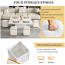 Lift Top Coffee Table With 4 Storage Stools