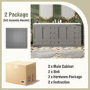 Shaker Free Standing Bathroom Vanity Cabinet & Sink, Soft Close Drawers, Soft Close Doors by HouseOfZazla