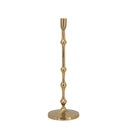 4.5x15.5' Slender Aluminum Taper Candle Holder with Bead Accents, Bronze by HouseOfZazla