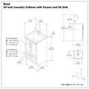 Reed - Deluxe Laundry Cabinet With Pull-Out Faucet And Stainless Steel Sink