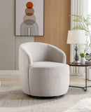 Swivel Accent Armchair Barrel Chair With Powder Coating Metal Ring by HouseOfZazla