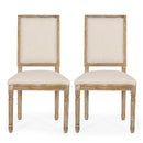French Country Style Dining Chair With Upholstered Seating And Fluted Legs