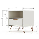 Rockefeller - Nightstand With 1 Drawer - Off White by HouseOfZazla