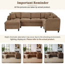 U Shaped Sectional Sofa, Corner Living Room Couch With Built In Cup Holders, Storage, USB Ports