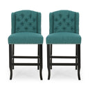 Vienna - Fabric Tufted Counter Stool With Nailhead Accents (Set of 2)