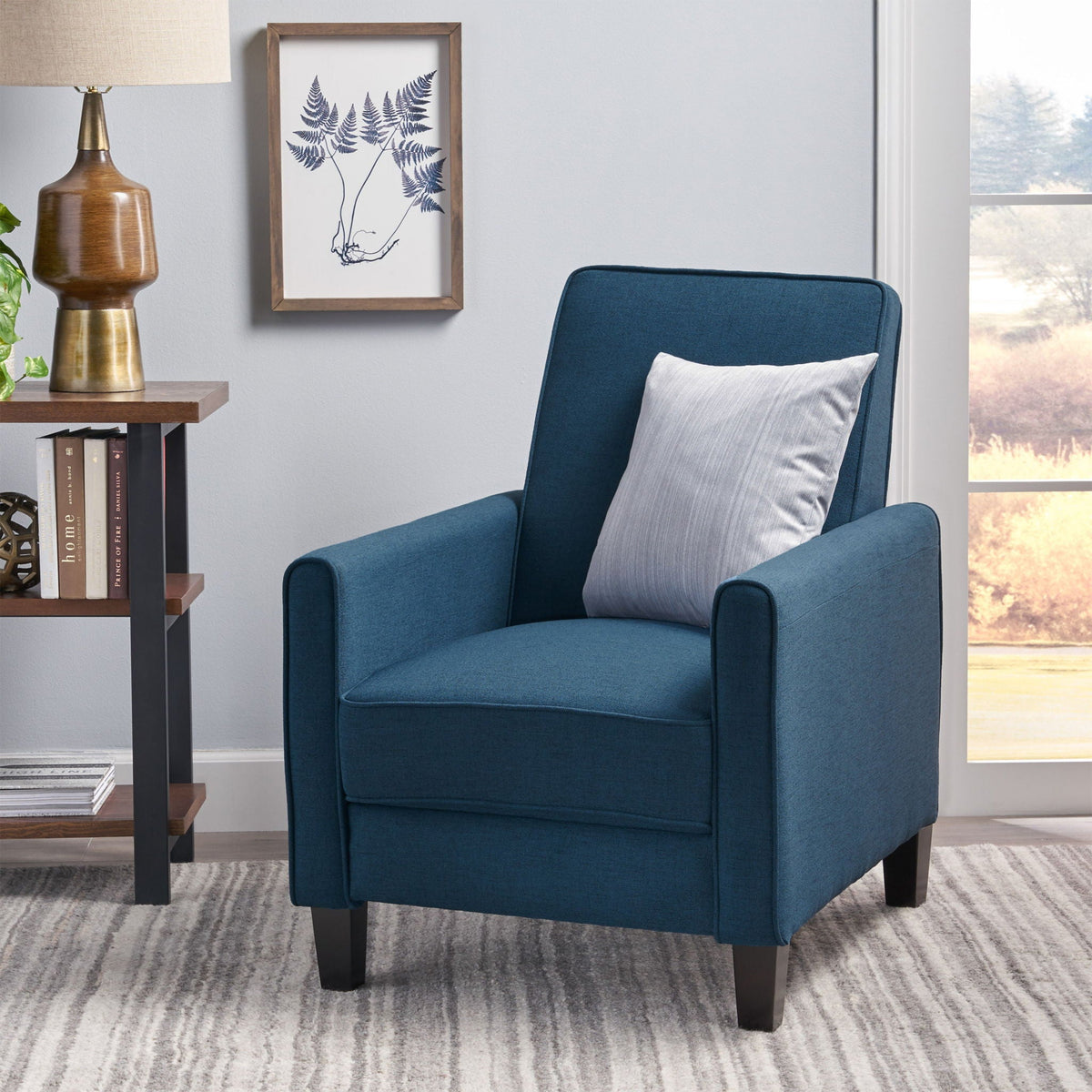 Upholstered Push Back Recliner Chair For Living Room, photo 15 of 40